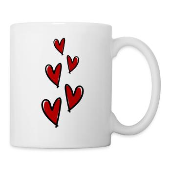 Symbole de l’amour des cœurs - Mug blanc - blanc - Droite