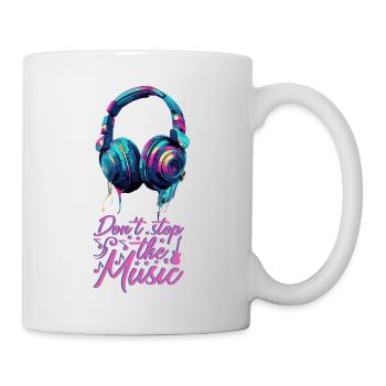 Headphones don't stop the music cool colors - Mug - white - Right