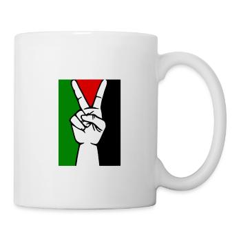 Free palestine Peace sign victory sign hand - Mug - white - Right