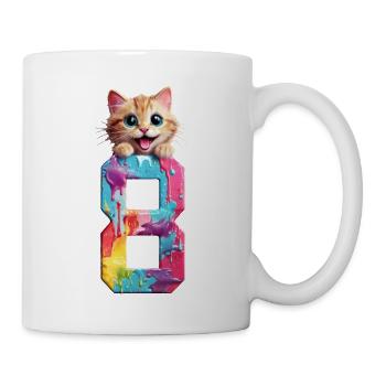 8 YEARS OLD CAT 8TH BIRTHDAY - Mug - white - Right