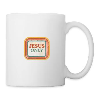 Jesus Only Retro Glaube Christentum Liebe - Tasse - Weiß - Rechts