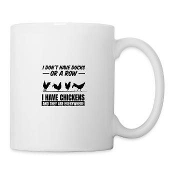 Motif drôle de ferme de poulets et de coqs - Mug blanc - blanc - Droite