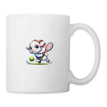 Conception de joueur de tennis de chèvres drôles - Mug blanc - blanc - Droite
