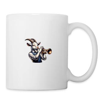 Coole Ziege Spielt Trompete Band Orchester - Tasse - Weiß - Rechts