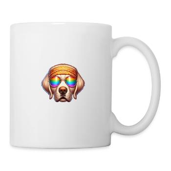 Labrador Hippie Frieden Liebe Regenbogen - Tasse - Weiß - Rechts