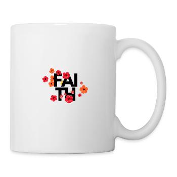 Rote Blumenköpfe Faith Design - Tasse - Weiß - Rechts
