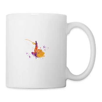 Conception de pêche drôle avec poisson et canne - Mug blanc - blanc - Droite