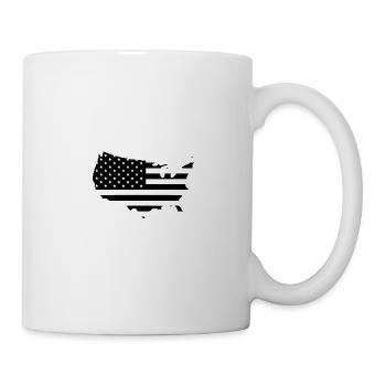 USA flag outline black - Mug - white - Right