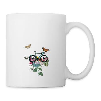 Flowers flourishing bike - Mug - white - Right