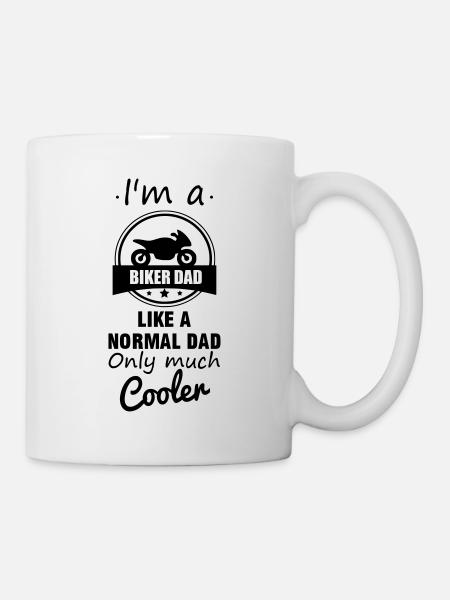 Papa Biker - Geschenk Vater Motorrad - Tasse - Weiß