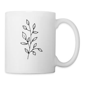 Ast Zweig Blatt Blätter Pflanze Natur Mistel Tanne - Tasse - Weiß - Rechts