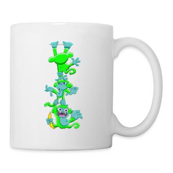 Gib den neon grünen Affen keinen Zucker! - Tasse - Weiß - Rechts