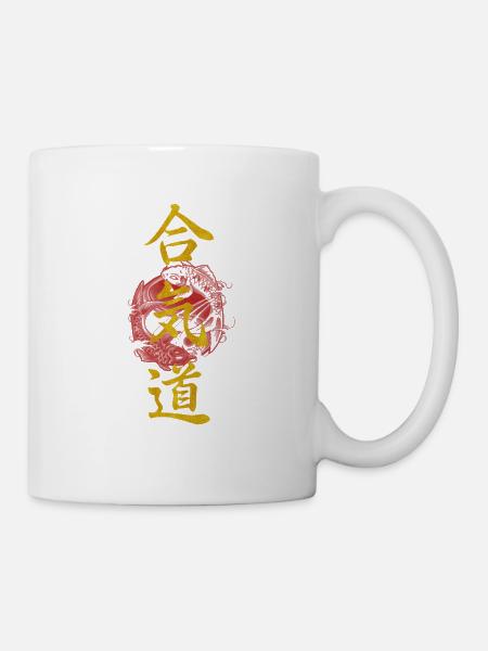 Golden aikido kanji - Mug - white