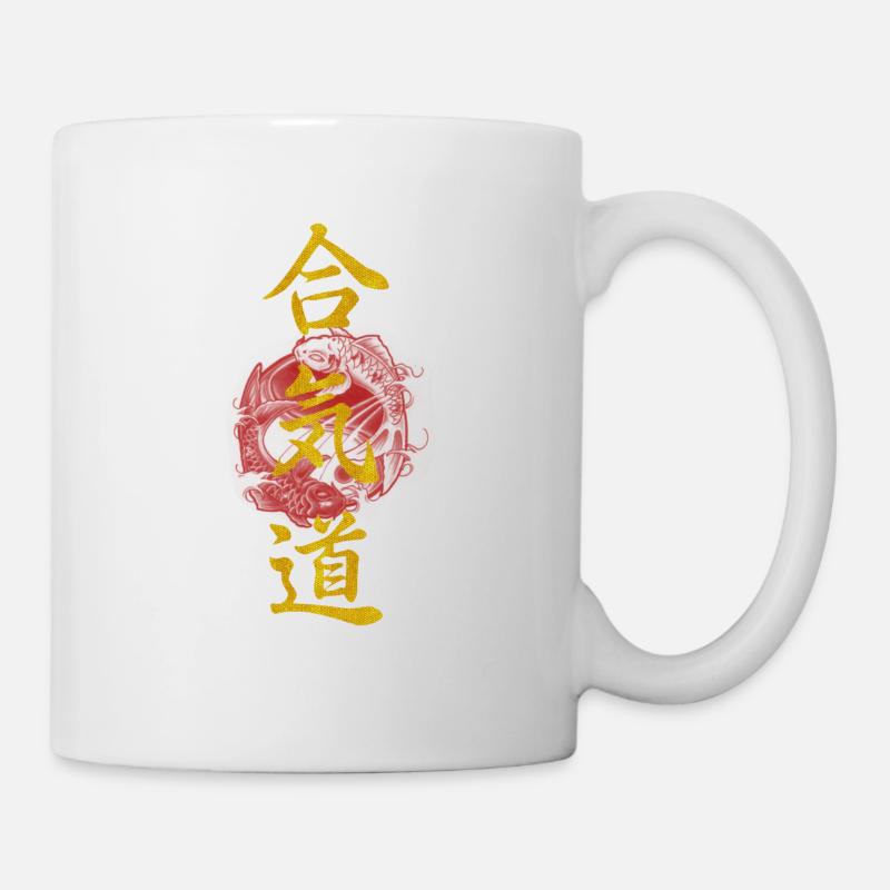 Golden aikido kanji - Mug - white