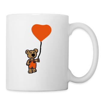 Bär mit Ballon - Tasse - Weiß - Rechts