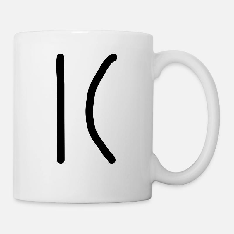 Die Gerade und die Krumme - Tasse - Weiß
