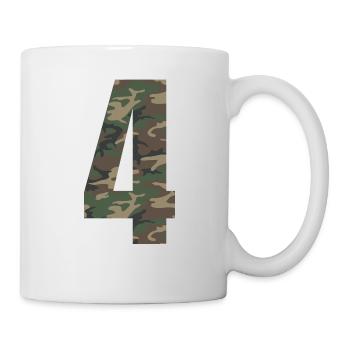 Tough number 4 in camouflage pattern! - Mug - white - Right