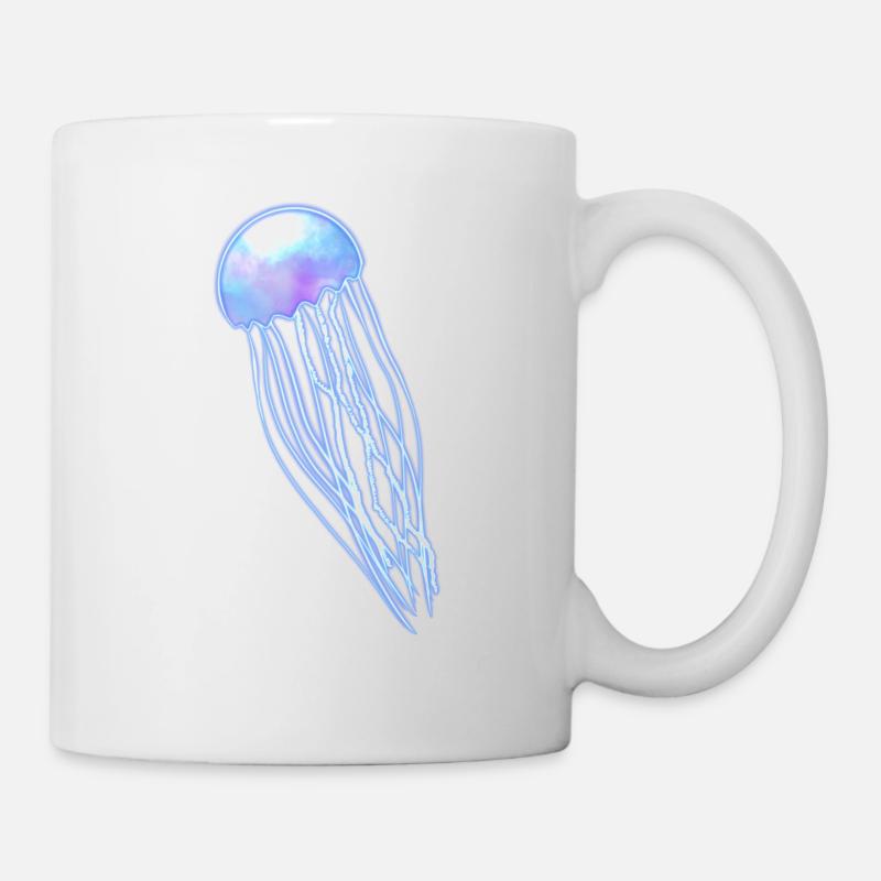 Blaue Qualle - Tasse - Weiß