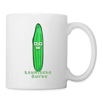 Launische Gurke, Gurken, Comic, Gurke,Comic - Tasse - Weiß - Rechts