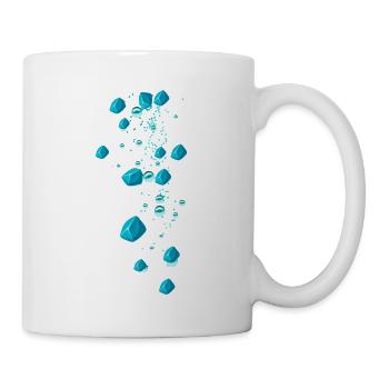 Edelsteine, türkis, Perlen,Sterne, Steine - Tasse - Weiß - Rechts