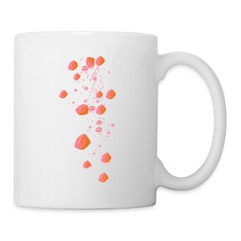 Edelsteine, rot,Perlen,Sterne, Steine, Rubin - Tasse - Weiß - Rechts