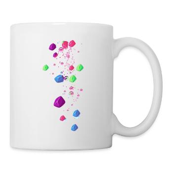 Edelsteine, bunt,Perlen,Sterne, Steine - Tasse - Weiß - Rechts