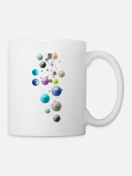 Bunte Perlen, Perlen,perle, Steine - Tasse - Weiß