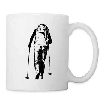 Wanderer Silhouette - Tasse - Weiß - Rechts
