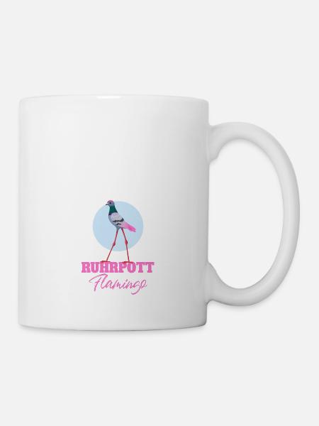Ruhrpott Flamingo Ruhrgebiet Taube Geschenk - Tasse - Weiß
