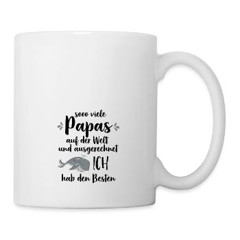 So viele Papas auf der Welt Vatertag Geschenk - Tasse - Weiß - Rechts