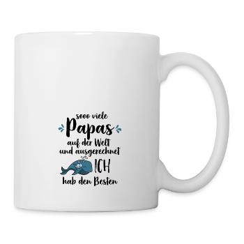 So viele Papas auf der Welt Vatertag Geschenk - Tasse - Weiß - Rechts