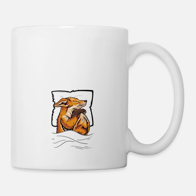 Schlafender Fuchs im Bett - Tasse - Weiß