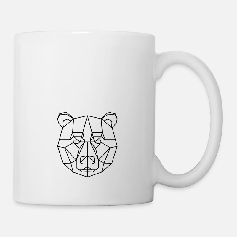 Bär Geometrisch schwarz - Tasse - Weiß