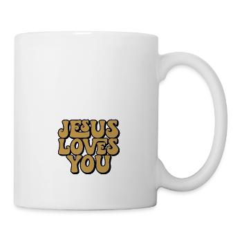 Jésus t’aime - Jesus liebt dich - Chrétien - Mug blanc - blanc - Droite