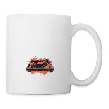 Schallplatte Vinyl Musik Plattenspieler retro - Tasse - Weiß - Rechts