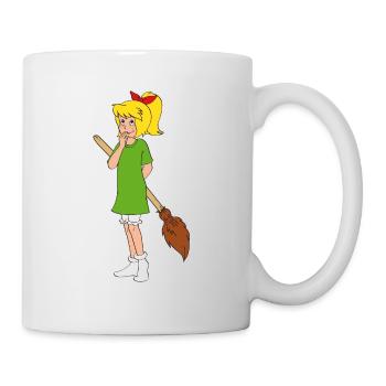 Bibi Blocksberg schüchtern mit Kartoffelbrei - Tasse - Weiß - Rechts