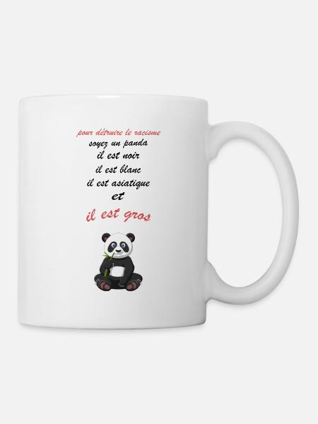 pour détruire le racisme soyez un panda humour - Mug blanc - blanc
