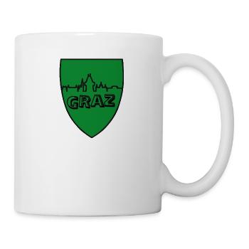 Grazer Skyline auf Wappen - Tasse - Weiß - Rechts