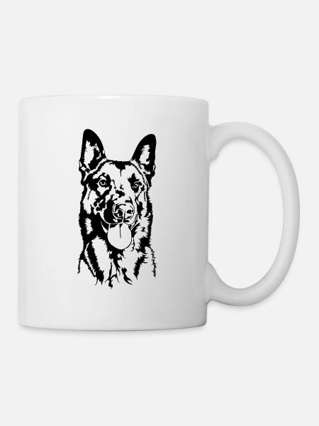Belge Malinois Portrait Chien Chiens Wilsigns - Mug blanc - blanc