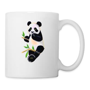 Süßer Panda auf Baum - Tasse - Weiß - Rechts