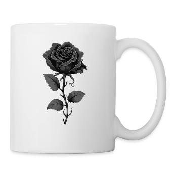 Schwarze Rose Goth - Tasse - Weiß - Rechts