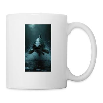 A jumping salmon (fish) - Mug - white - Right