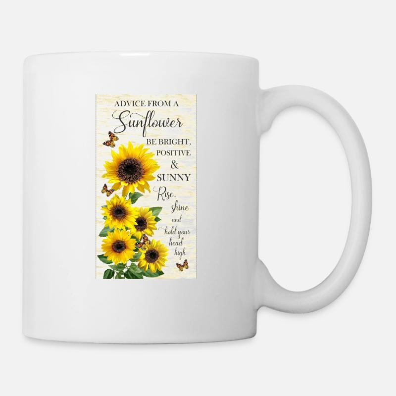 Timeless Treasures Advice From A Sunflower - Mug - white