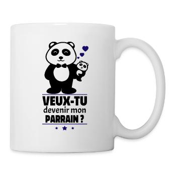veux tu devenir mon parrain ? - Mug blanc - blanc - Droite