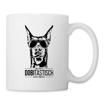 Dobitastic Doberman chien disant chiens Wilsigns - Mug blanc - blanc - Droite