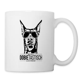 Dobietastic Doberman chien disant chien Wilsigns - Mug blanc - blanc - Droite