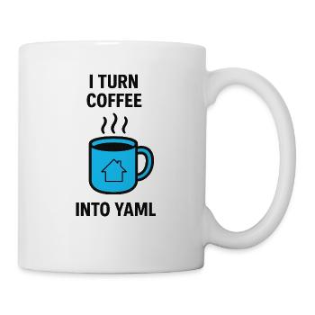 Ich verwandle Kaffee in Yaml - Tasse - Weiß - Rechts