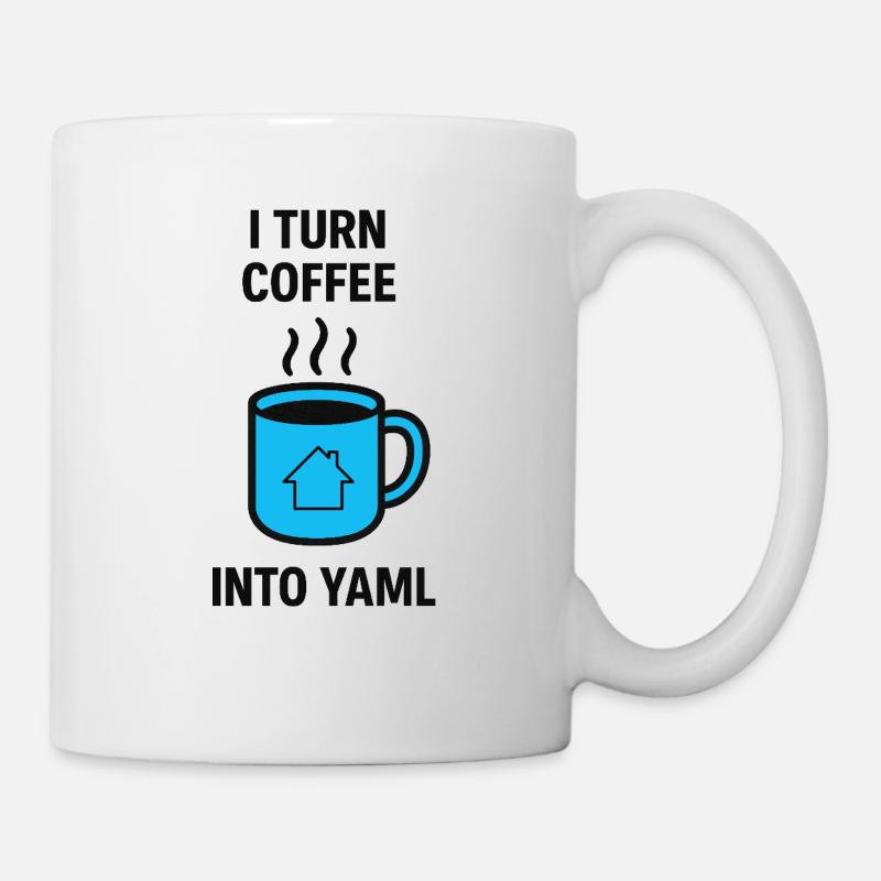 Ich verwandle Kaffee in Yaml - Tasse - Weiß