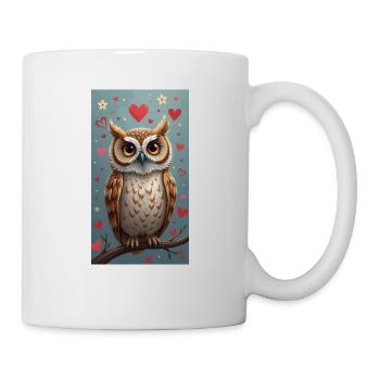 Verliebte Eule - Tasse - Weiß - Rechts