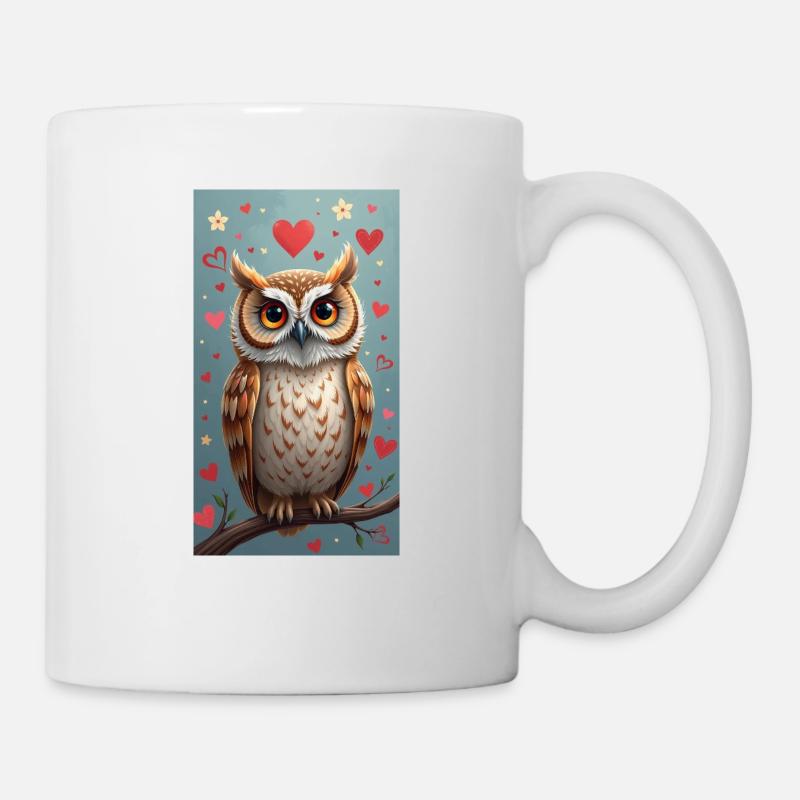 Verliebte Eule - Tasse - Weiß